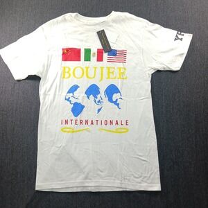 YRN Yung Rich Nation Boujee Internationale White Graphic T-Shirt Mens Medium NEW